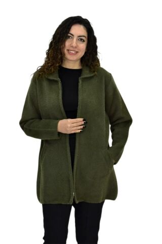 Kadın Tiriko Fermuarlı Cepli Hırka 2479 BGL-ST04075