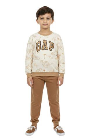 Erkek Çocuk Önü Baskılı Sweatshirt Ve Eşofman Alt Takım BGL-ST05251