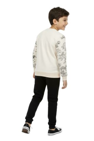 Erkek Çocuk Önü Baskılı Sweatshirt Ve Eşofman Alt Takım BGL-ST05251