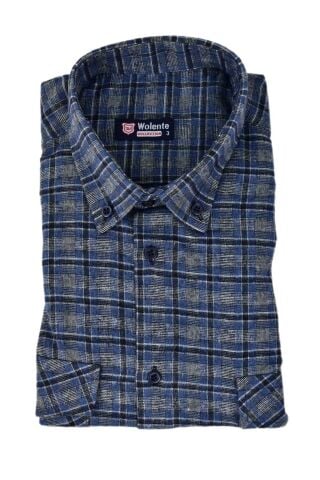 Erkek Pamuklu Kışlık Çift Cepli Kapaklı Gömlek BGL-ST03168