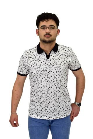 Erkek Polo Yaka Baskılı Pike Tişört 10600 BGL-ST04539