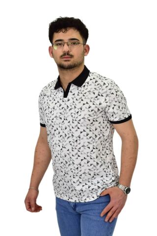 Erkek Polo Yaka Baskılı Pike Tişört 10600 BGL-ST04539