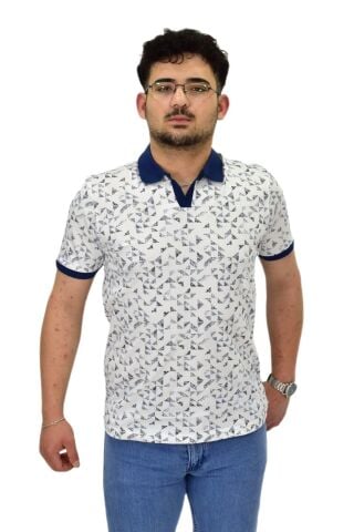 Erkek Polo Yaka Baskılı Pike Tişört 10600 BGL-ST04539
