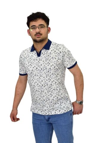 Erkek Polo Yaka Baskılı Pike Tişört 10600 BGL-ST04539