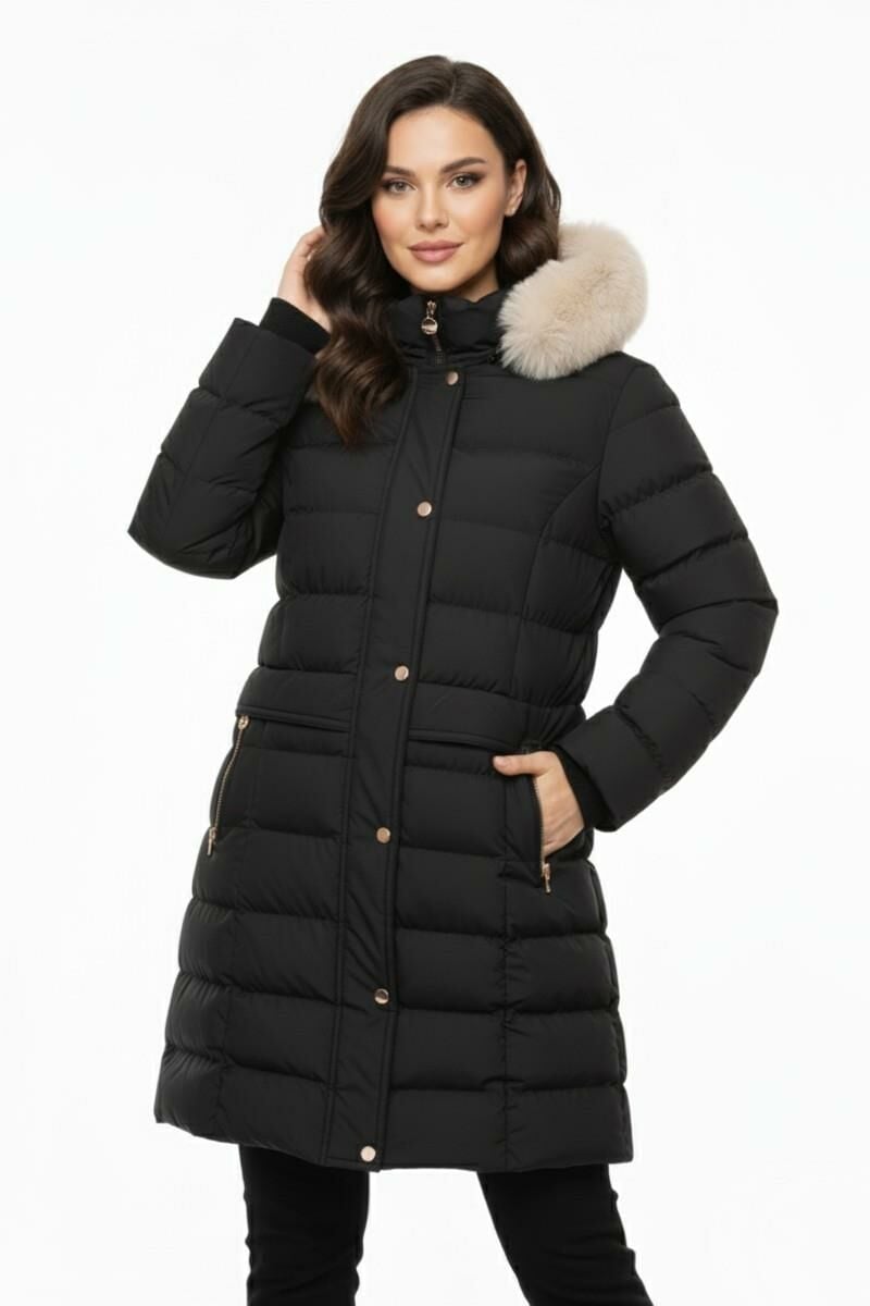 Kadın Spor Kapüşonlu İçi Peluş Mont  M5307 BGL-ST04913