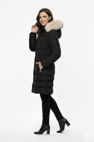 Kadın Spor Kapüşonlu İçi Peluş Mont  M5307 BGL-ST04913