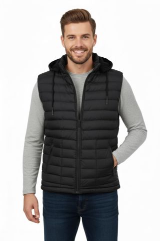 Erkek Büyük Beden Kapüşonlu Spor Yelek 5001 BGL-ST04896