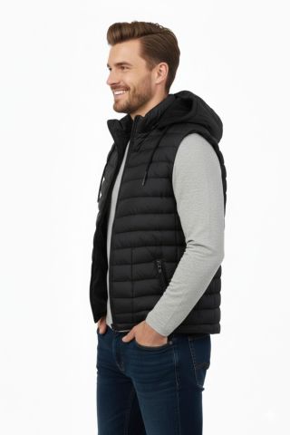 Erkek Büyük Beden Kapüşonlu Spor Yelek 5001 BGL-ST04896