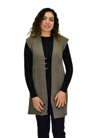 Kadın Altı Düğme Triko Yelek BGL-ST03941