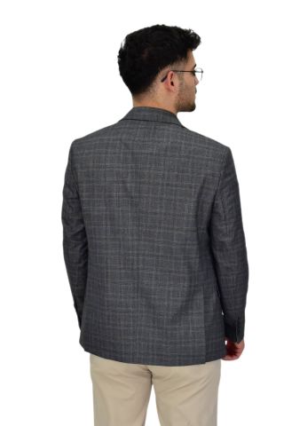 Erkek Ekose Tek Spor Ceket 4 Drop BGL-ST04477