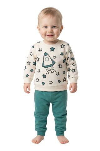 Erkek Çocuk Önü Baskılı Sweatshirt Ve Eşofman Alt Takım BGL-ST05253