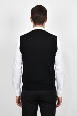 Erkek Düğmeli Yelek Cepli Çelik Örgü Klasik Kalıp BGL-ST04836