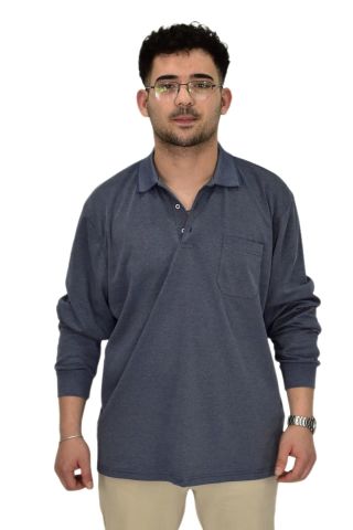Erkek Büyük Beden Mevsimlik Polo Yaka Sweatshirt 1-6830 BGL-ST04415