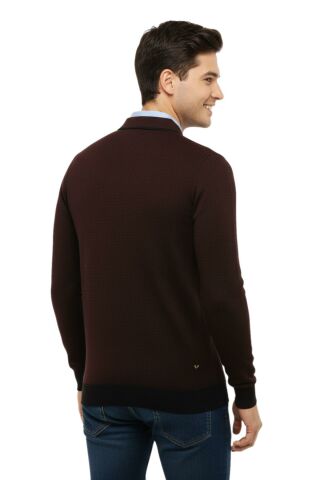 Erkek Polo Yaka Kazak Cepli Çelik Örgü Klasik Kalıp 5208F BGL-ST04963