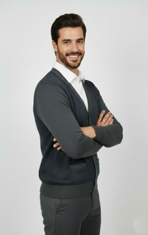 Erkek Düğmeli Cepli Hırka BGL-ST04834