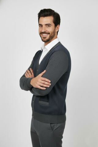 Erkek Düğmeli Cepli Hırka BGL-ST04834