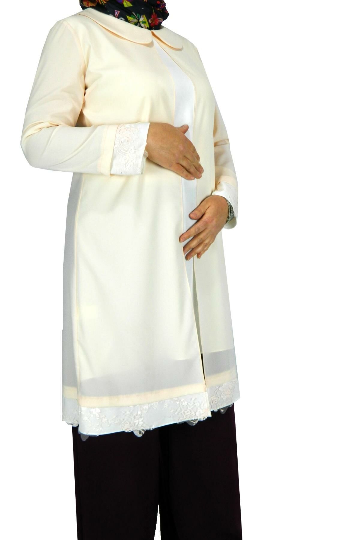 Kadın Somon Uzun Krep Tunik 22650