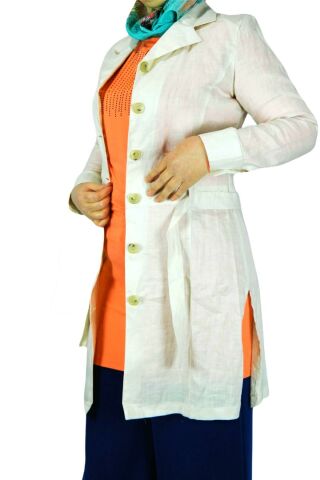 Kadın Kemerli Keten Tunik EFL3176