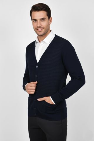 Erkek Düğmeli Cepli Hırka BGL-ST04833