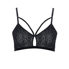 Serenity Animal Flock Bra Top with Front Strap Detail