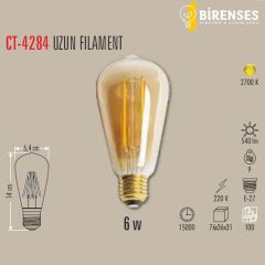 CATA CT-4284 6W Rustik Led Ampul - E27 Amber