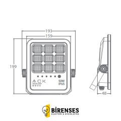 ACK 50W 3000K/4000K/6500K Cct Solar Led Projektör At66-05092