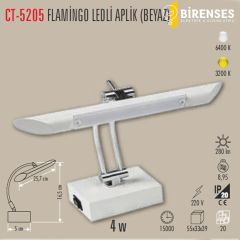 CATA CT-5205B 4W Flamingo Led Aplik (Beyaz)