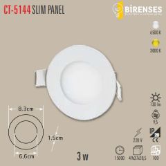 CATA CT-5144G 3W Slim Panel Günışığı