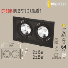 CATA CT-5504 Halospot Led Armatür (2'Li Siyah Kasa)