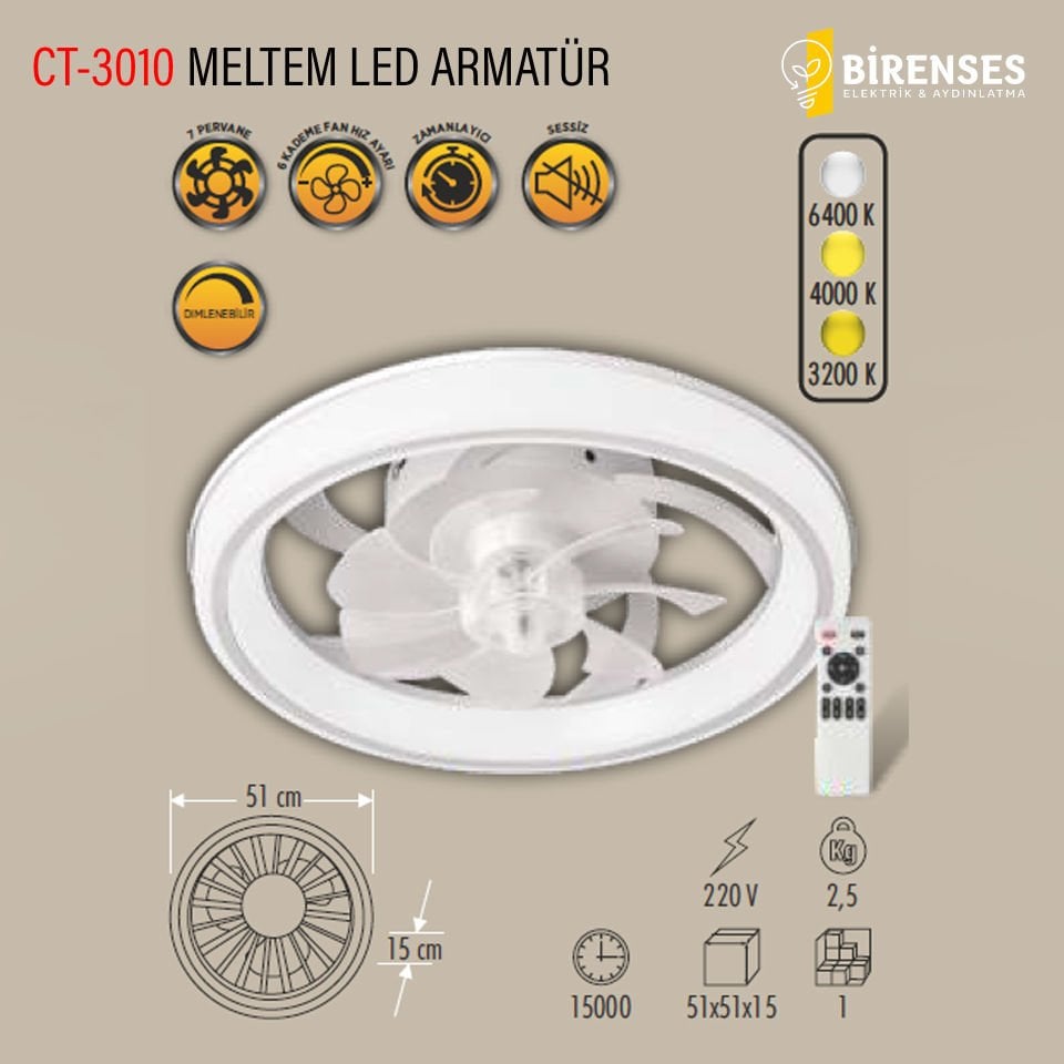 CATA CT-3010 Meltem Led Armatür