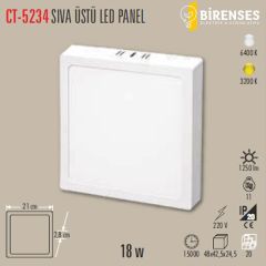 CATA CT-5234G 18W Sıva Üstü  Led Panel Kare Günışığı