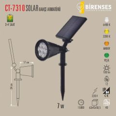 CATA CT-7310A Solar Bahçe Armatürü Amber