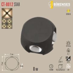 CATA CT-8012 8W Star Dış Mekan Led Armatür