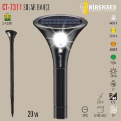 CATA CT-7311Y 20W Solar Bahçe Armatürü Yeşil