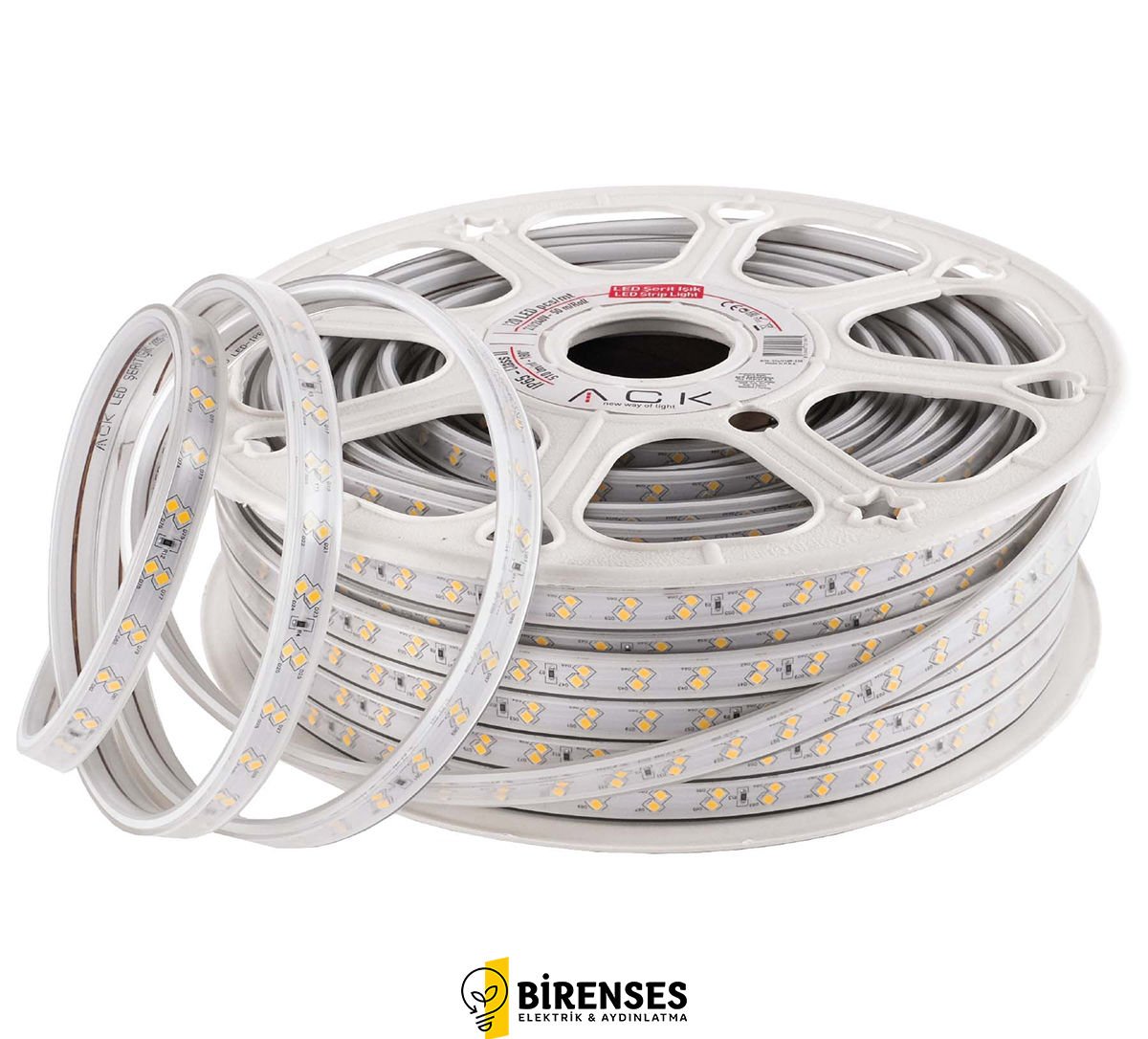 ACK 2835-120Led /1M-8.5W, 220V, Amber 360Lm, Ip54, Led Şerit AS01-00508