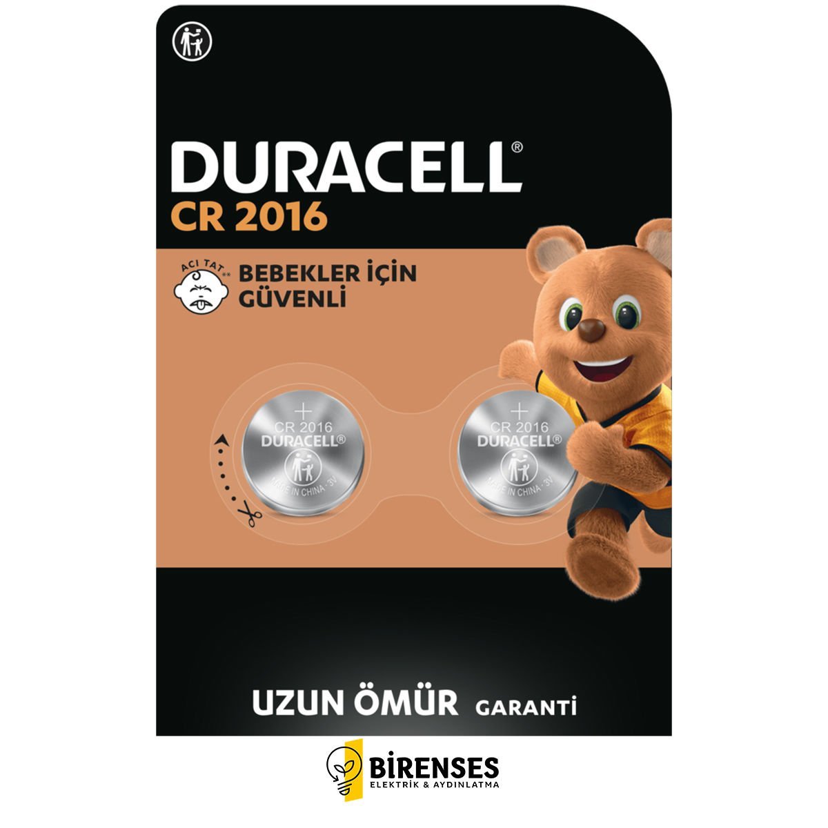 DURACELL Düğme Pil 2016 2'Li 3 Volt