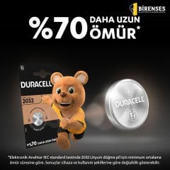 DURACELL Düğme Pil 2032 4'Lü 3 Volt