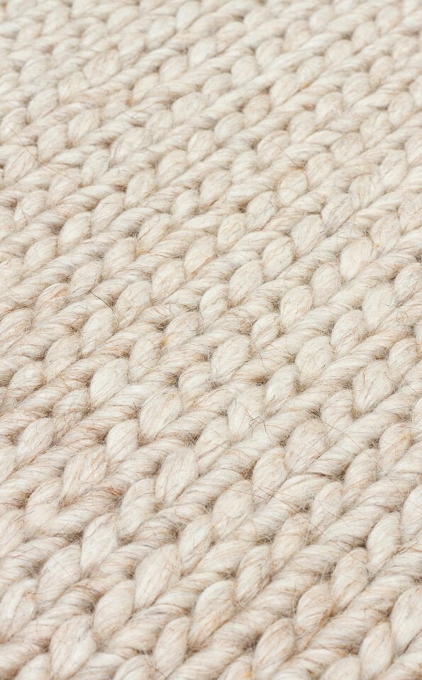 JADE BASKETWEAVE BEIGE Naturel Kazak Örgü Desenli El Dokuma Örgü Halı