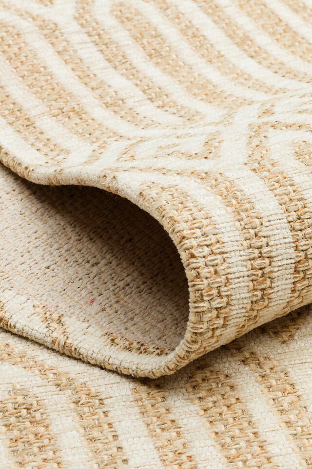 BROOKLYN BRK 10 NATURAL IVORY  Hasır Görünümlü Kaymaz Renkli Dokuma Modern Kilim