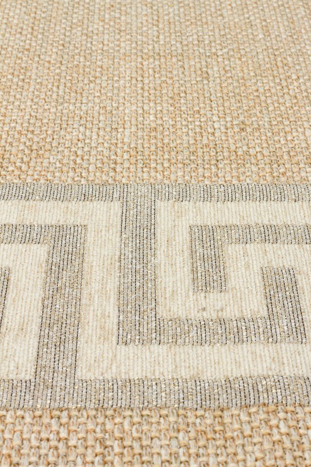 BROOKLYN BRK 11 NATURAL WHITE  Hasır Görünümlü Kaymaz Renkli Dokuma Modern Kilim