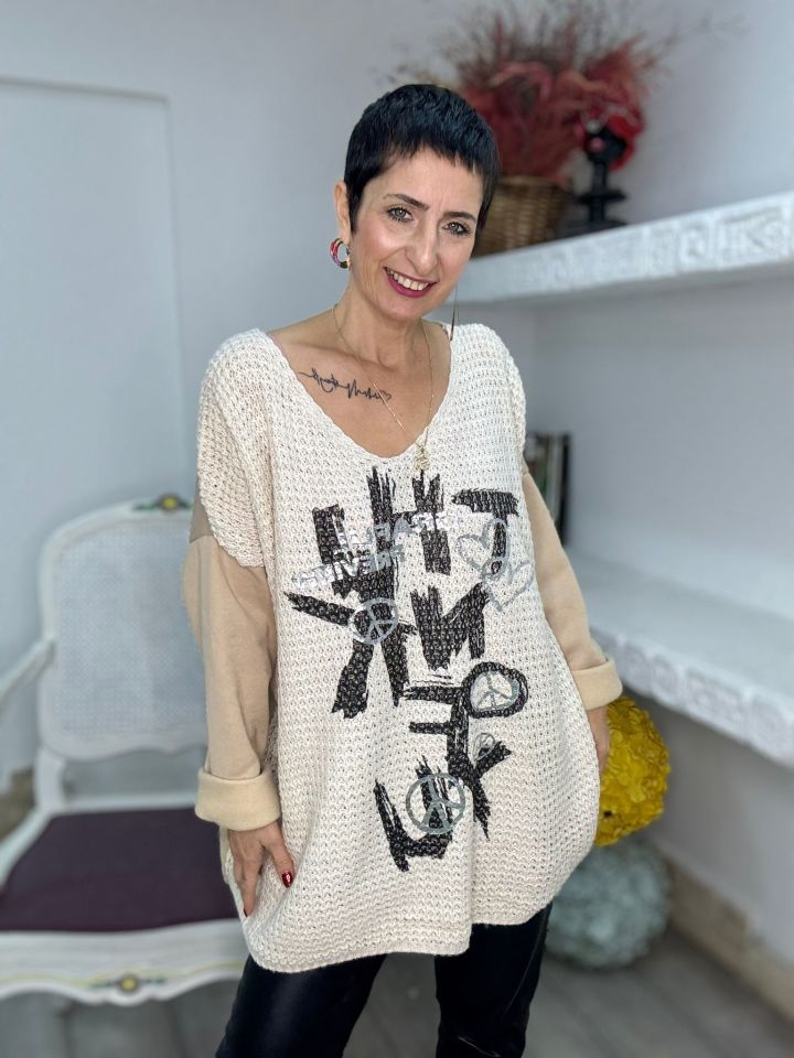 ÖNÜ TRİKO SWEATSHIRT