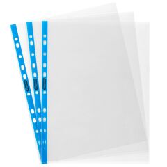 Poşet Dosya Mavi Şeritli Kristal 90 Mikron 100'lü Paket