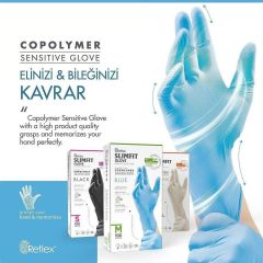 Reflex Slim Fit Pudrasız Eldiven Mavi S Beden Yeni Nesil Teknoloji 100'lü Paket