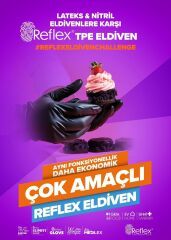 Reflex Slim Fit Pudrasız Eldiven Siyah L-Xl Beden Yeni Nesil Teknoloji 100'lü Paket