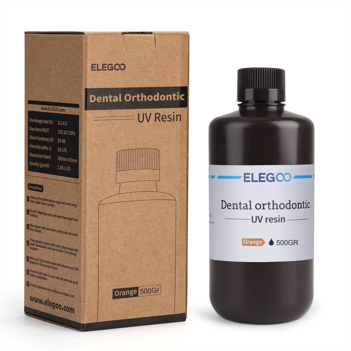 ELEGOO Dental Ortodontik UV Reçine 0.5 Kg - Turuncu