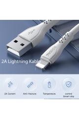 Yesido CA71 1M 2.4A Usb to Lightning Hızlı Şarj Kablosu - Beyaz