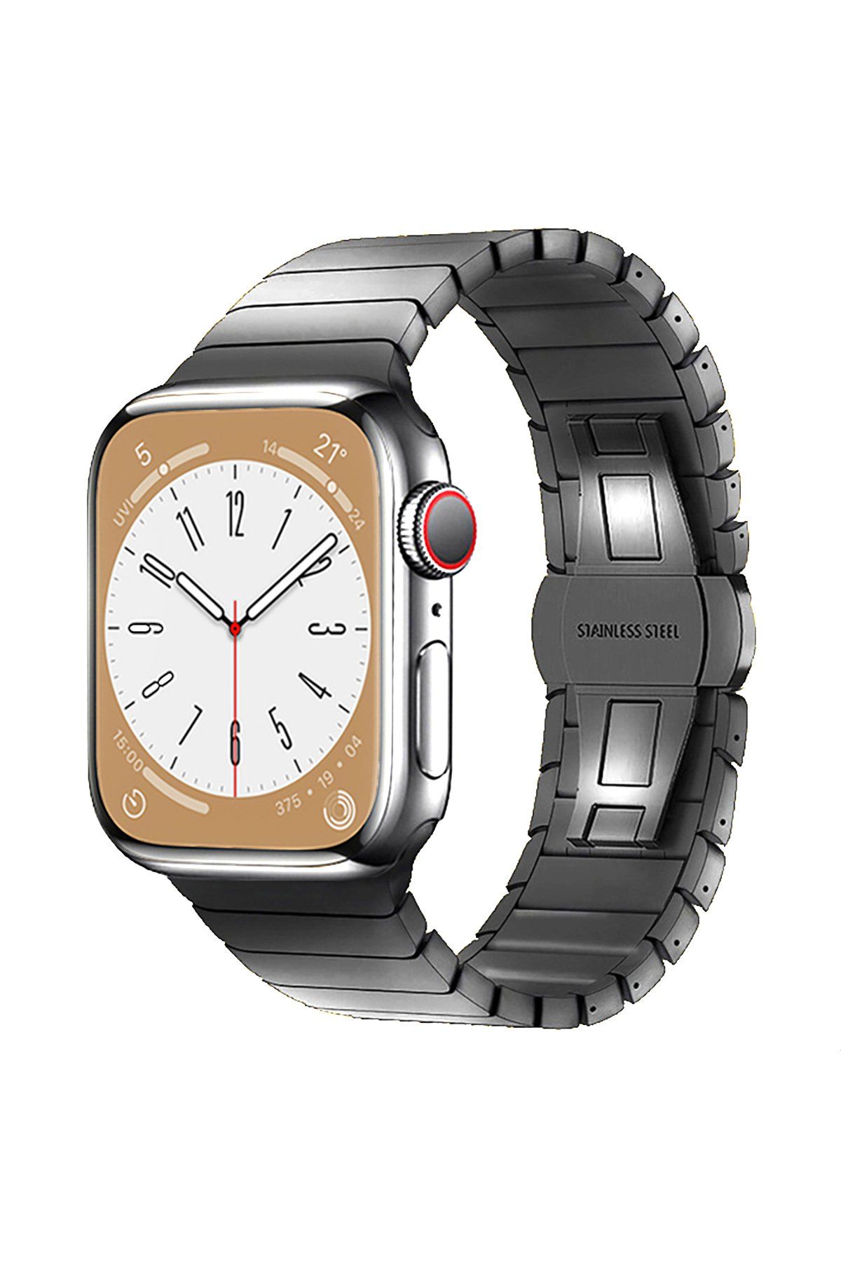 Newface Apple Watch 40mm KR413 Fine Steel Kordon - Füme