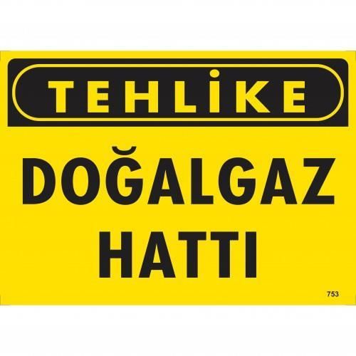 CLZ202 Tehlike Doğalgaz Hattı Uyarı Levhası 25x35 KOD:753