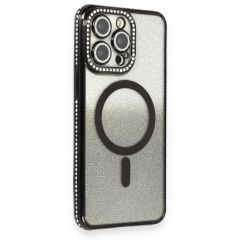 CLZ942 İphone 14 Pro Kılıf Joke Simli Magneticsafe Kılıf - Ürün Rengi : Pembe