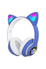 Karler STN-28 Kablosuz Kedi Kulaklık - Mavi